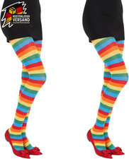 Damen Strumpfhosen 2er Pack bunt gestreift für Karneval und themed parties