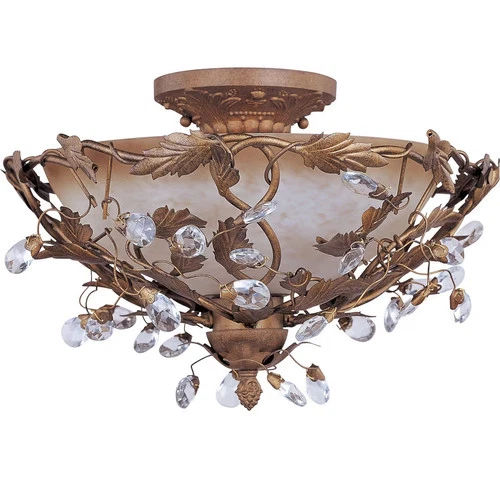 Maxim 2859EG Elegante 16.5" 3-Light Semi-Flush Mount in Etruscan Gold - Picture 1 of 2