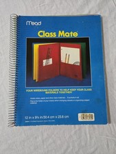 Vintage Mead Spiral Bound Folders Binder Ptimary Colors 80's