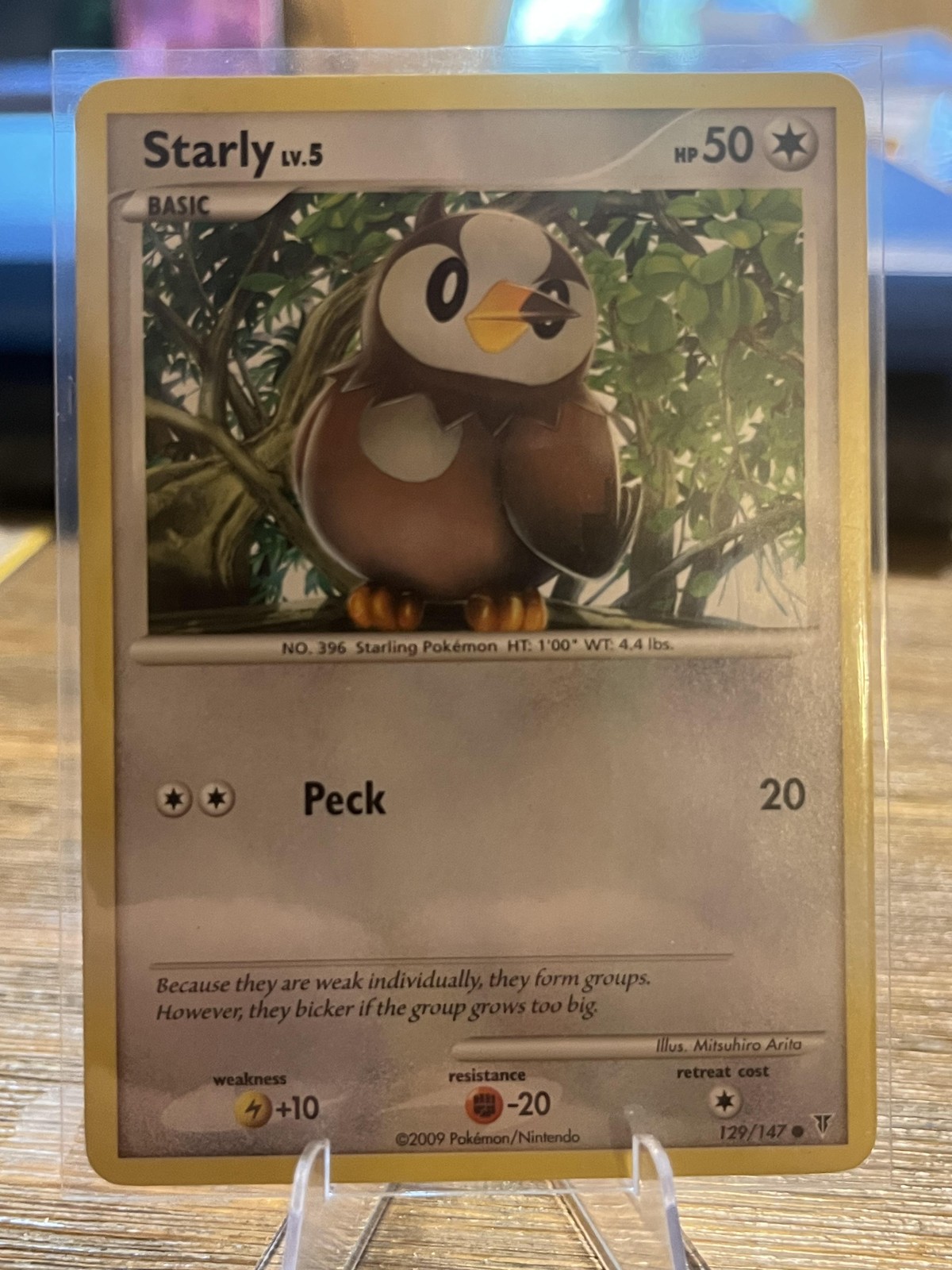 Pokemon TCG Starly 129/147 Regular Common Colorless HP50 Moderately Played Card