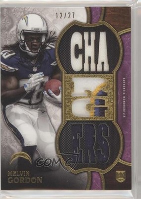 2015 Topps Triple Threads Relics Purple 12/27 Melvin Gordon Rookie RC 0c6