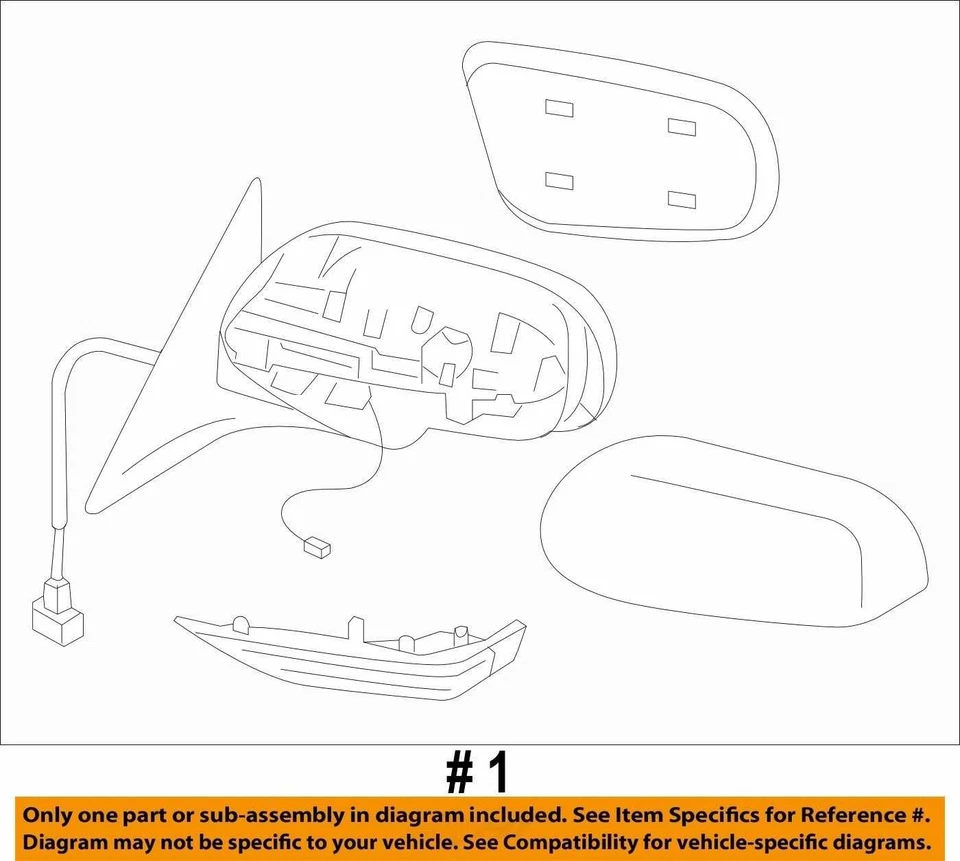 Espejo retrovisor delantero derecho Subaru Outback 2005-2006 potencia térmica OEM Foto 4 de 4