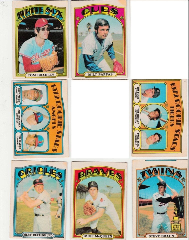 1972 O-Pee-Chee бейсбол 21 карта лот VG #200s - Изображение 3 из 4