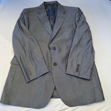 Jos A Bank Signature Blazer Mens 44L Gray Wool Silk Sport Coat Jacket Dress