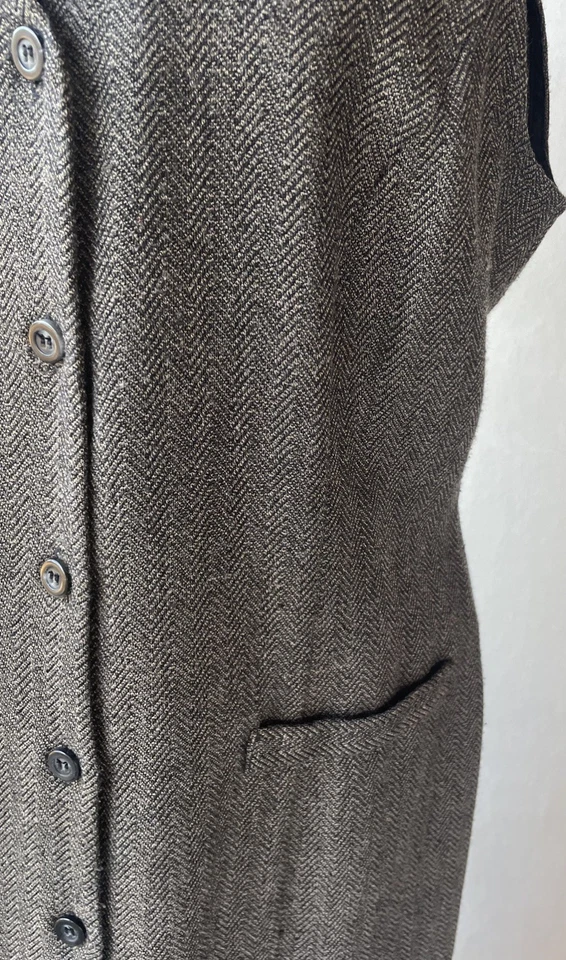 Maxi Vestido De Colección Worthington Marrón Espiga A Medida Con Botones 10 Academia  Foto 4 de 4