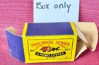 Moko Lesney Matchbox No 7 Horse Drawn Milk Float BOX ONLY no vehicle