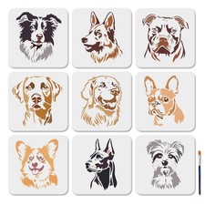 MAYJOYDIY 9Pcs Dog Animal Painting Stencils Popular 7.8 inches,