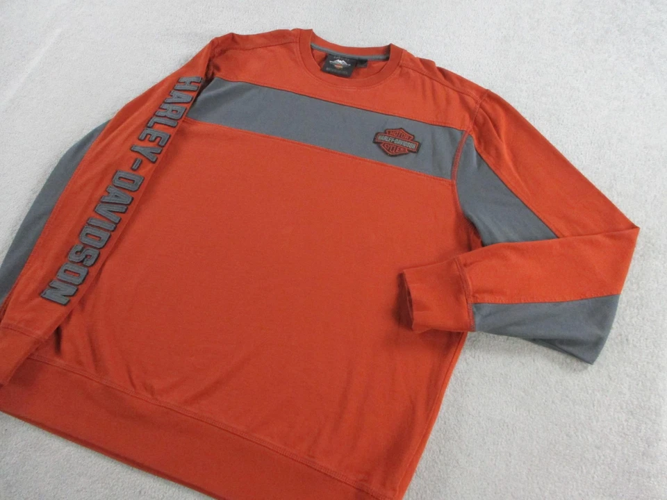 Suéter Harley Davidson Para Hombres XL Manga Larga Barra Escudo Pullover Cuello Redondo Informal Foto 2 de 4