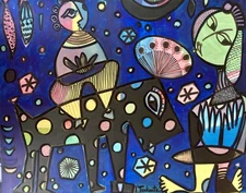 Ara Tevkantz (b. 1956)- Mixed media on paper