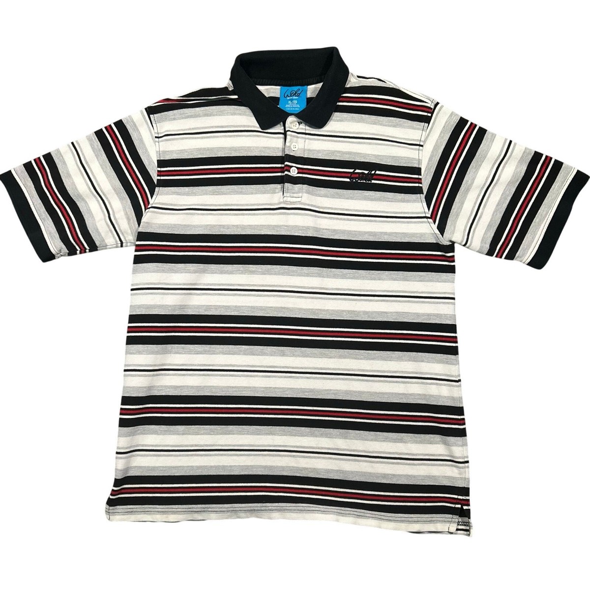 Vintage Y2K Wicked Polo Striped Rugby Style Short Sleeve Shirt