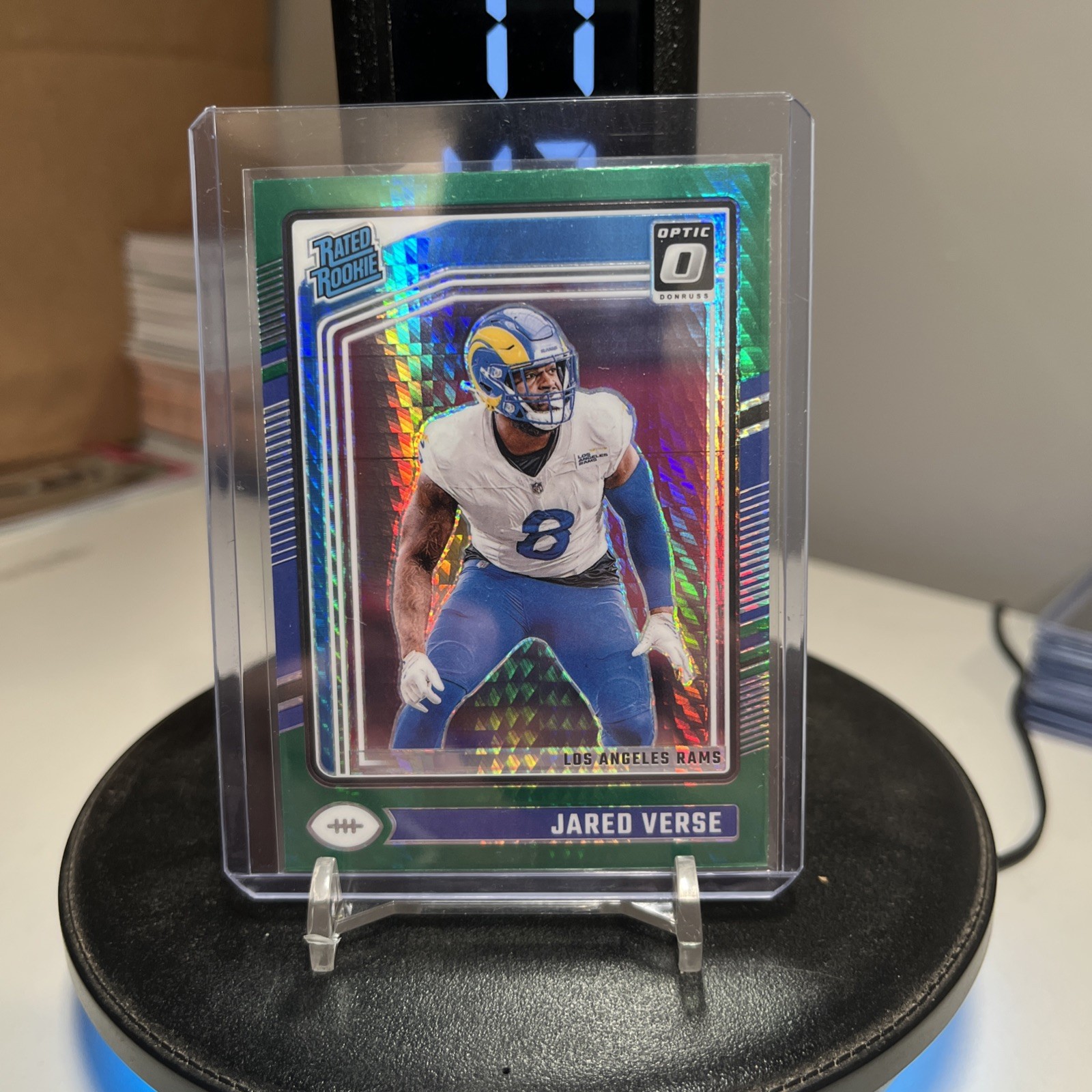 2024 Panini Donruss Optic - Rated Rookie Jared Verse #242 Green Hyper Prizm (RC)