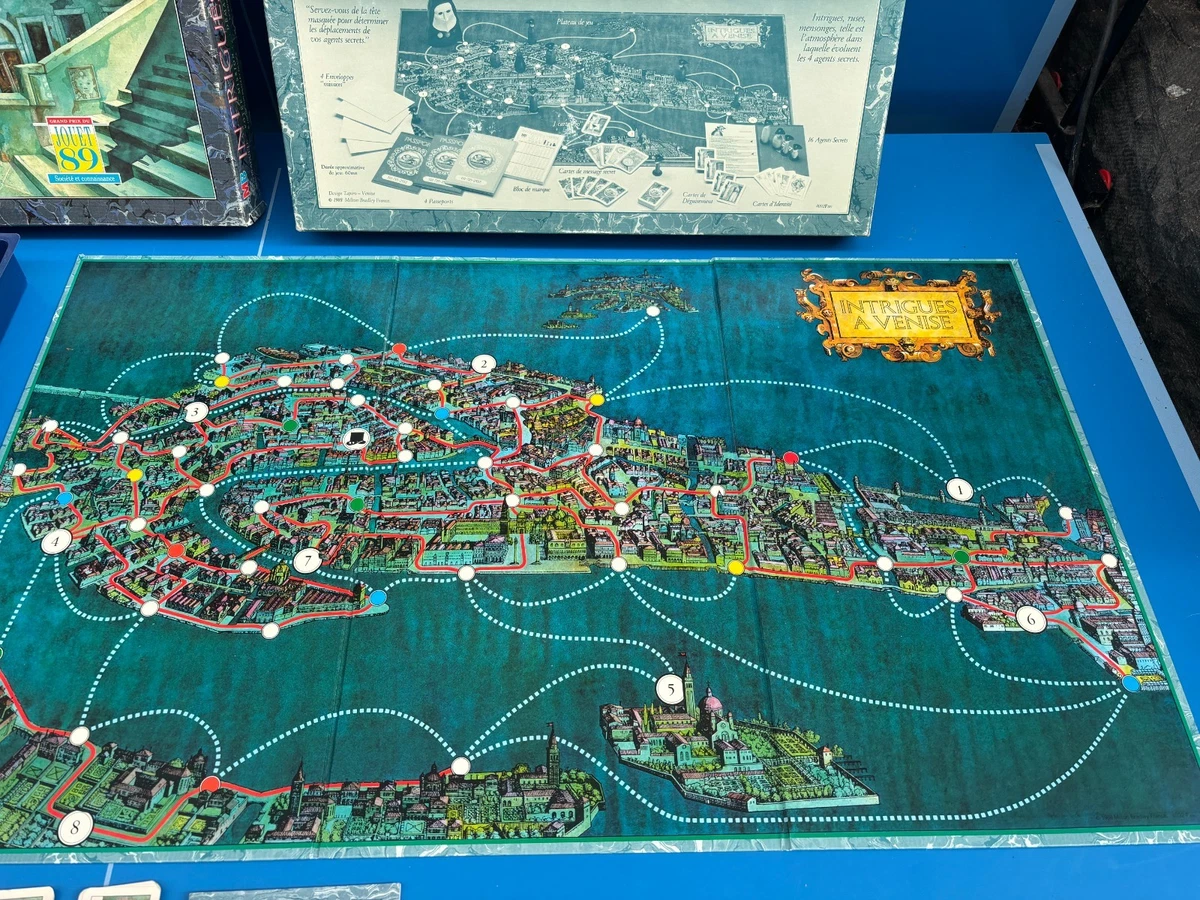 Juego De Mesa Vintage Intrigas En Venecia MB Completo Multicolor Estrategia