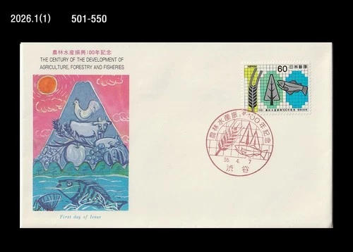 Food,Agriculture,Foestry,Fisheries,Apple,Nature,Japan 1981 FDC,Cover