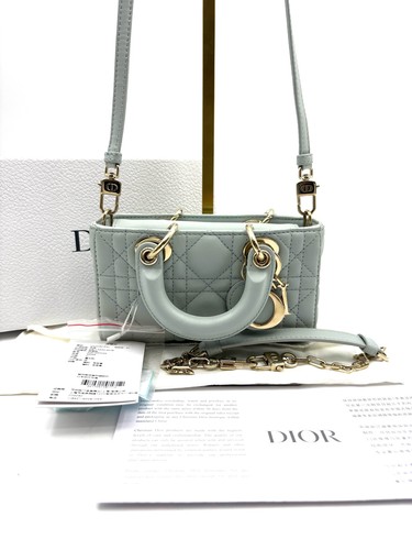 Dior Lady D-Joy Mcro Hazy Blue Lambskin Crossbody Handbag Duty Paid