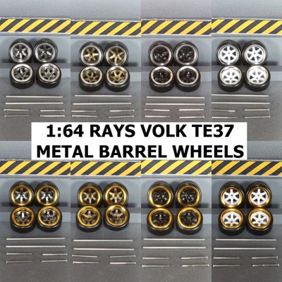 1/64 RAYS VOLK TE37 METAL BARREL WHEELS FOR HOT WHEELS MATCH BOX CUSTOM 1:64