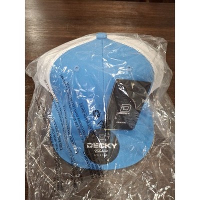 Decky Classic Original Snap Back Mesh Trucker Cap White Blue Hat - NWT!
