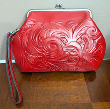 Patricia Nash Lava Kiss Lock Wristlet Clutch