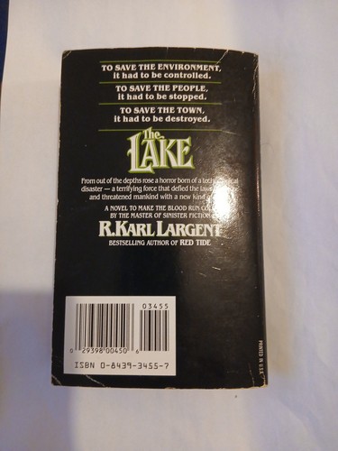 The Lake By R. Karl Largent, Paperback Rare Horror Book Novel 1993 Scary King - Picture 3 of 4