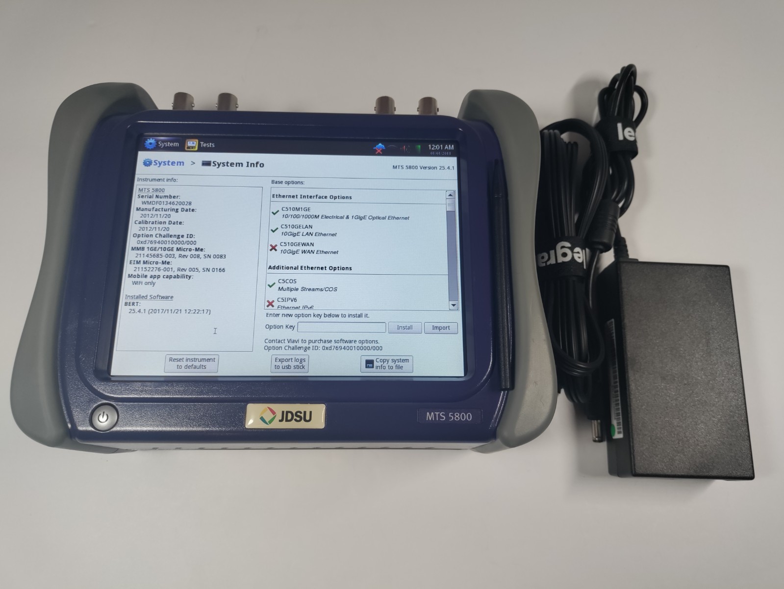 JDSU VIAVI T-BERD 5800 5812P 10G / 1G Ethernet LAN Dual port.