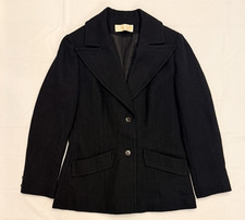 Vintage 80s Pendleton 2 Button Blazer Jacket Black 100 Virgin Wool Womens Sz 10