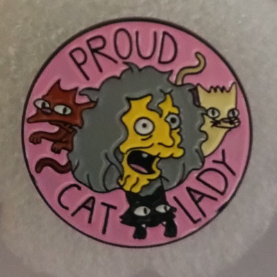 PROUD CAT LADY ENAMEL PIN-2 OR MORE PINS SHIP FOR $5.49-SPEND $20 SHIPPINGS FREE