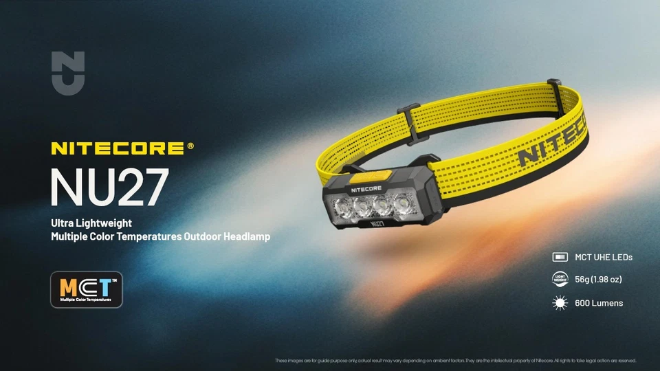 Nitecore NU27 фары 600LM перезаряжаемый светодиодный фары многотемпературные лампы - Изображение 2 из 4