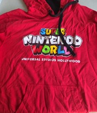 Super Nintendo World Hoodie Mens Medium Red Universal Studios Hollywood Pullover