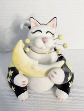 WHIMSICLAY BY AMY LACOMBE WILLETS DESIGNS CAT  MOON  STARS