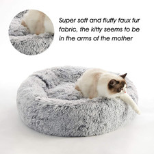 Calming Dog  Cat Bed, Anti-Anxiety Donut Cuddler Warming Cozy Soft Round Bed...