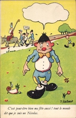 Künstler Ak C'est peut-être bien ma fête aussi! tout le monde dit... - 4967786