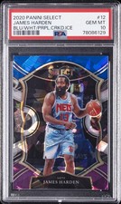 2020 PANINI SELECT BLUE/WHITE/PURPLE CRACKED ICE #12 JAMES HARDEN PSA 10