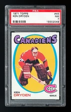 1971 Topps #45 Ken Dryden Rookie Card. PSA 7