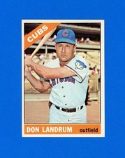 1966 Topps Baseball # 43 Don Landrum (Dark Button)  NM to NM-MT *UltraBC.eStore*