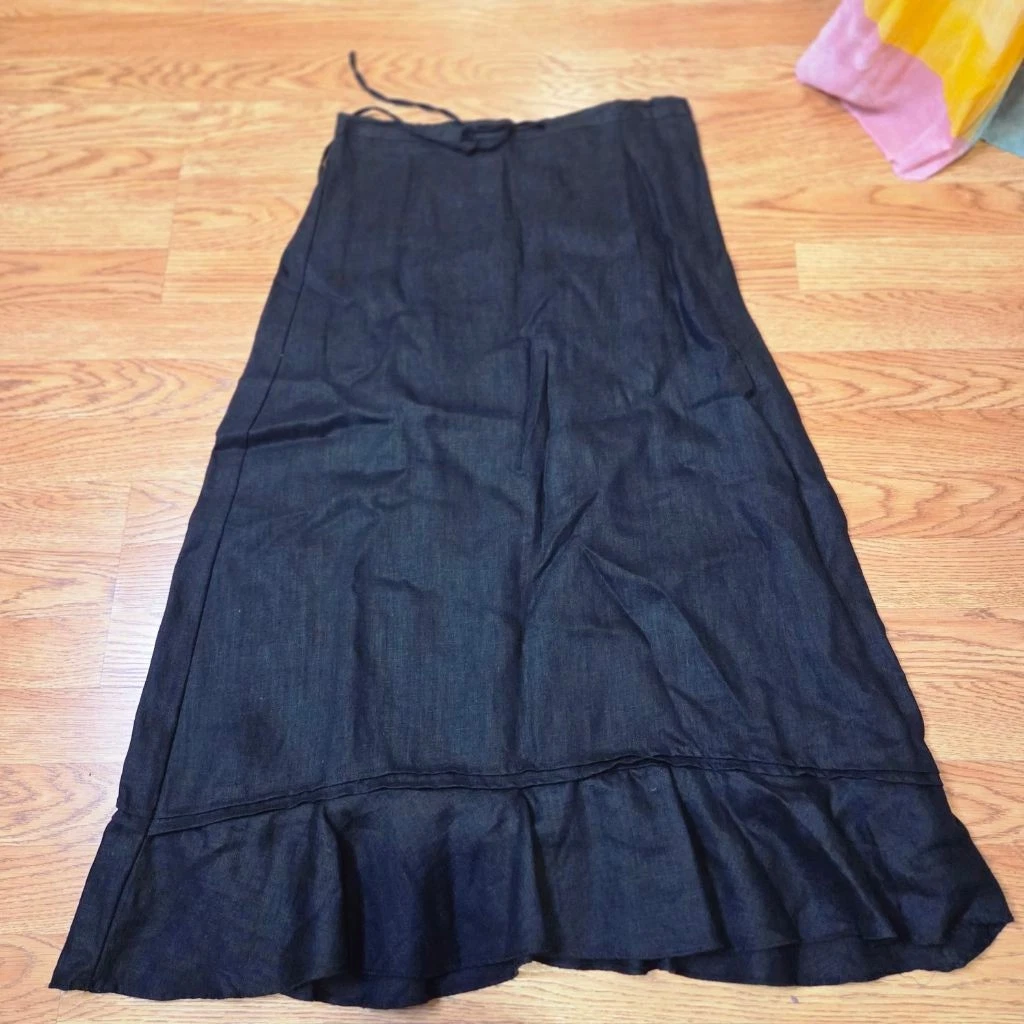 Choices Black Linen Maxi Skirt Size M