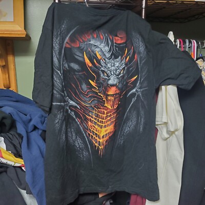 Vintage Y2k Spiral All Over Print Dragon Double Sided