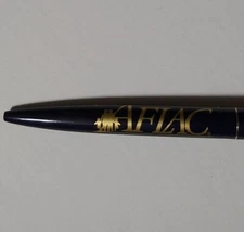 Vintage BIC CLIC AFLAC INSURANCE Advertising Ballpoint Pen black gold tone ~ A1