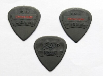 3 PickBoy Edge Carbon Nylon Picks Plektren black, 0,60 mm
