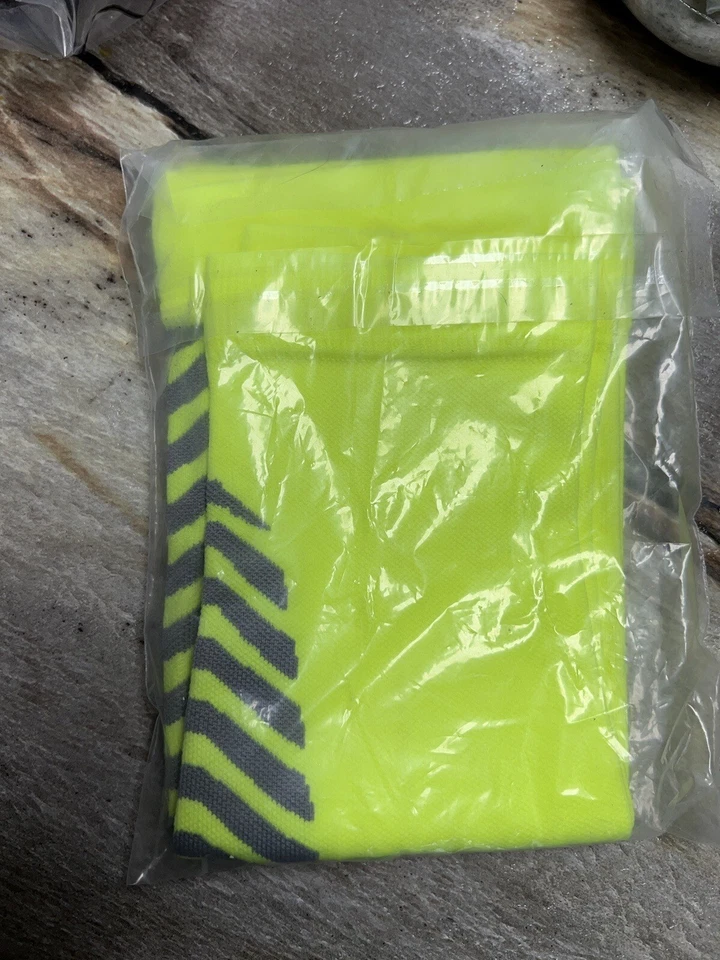Neon Yellow Reflective Compress Calf Sleeves Large ** FREE Shipping! ** - Image 2 of 2