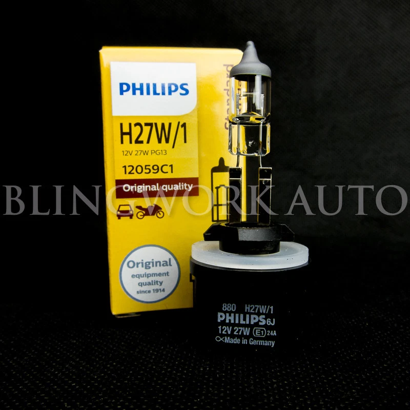 2PC Philips 880 H27W/1 OEM Factory Standard Replacement Fog Light Bulb 27W 12059 - Image 3 of 4
