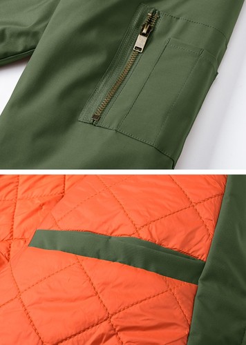 Men's Windbreaker Bomber Jackets Casual Warm Padded Lightweight Pilot Work Coats - Picture 32 of 76