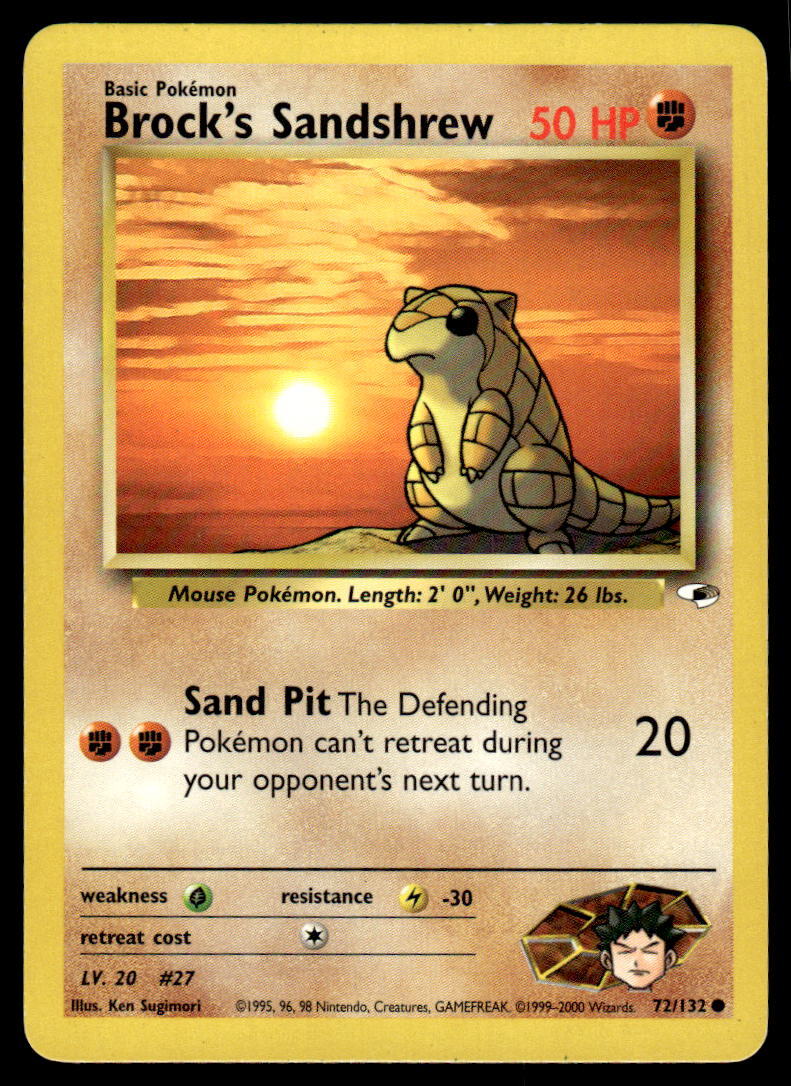 Pokemon TCG Gym Heroes #072/132 Brock's Sandshrew (72) LP | eBay