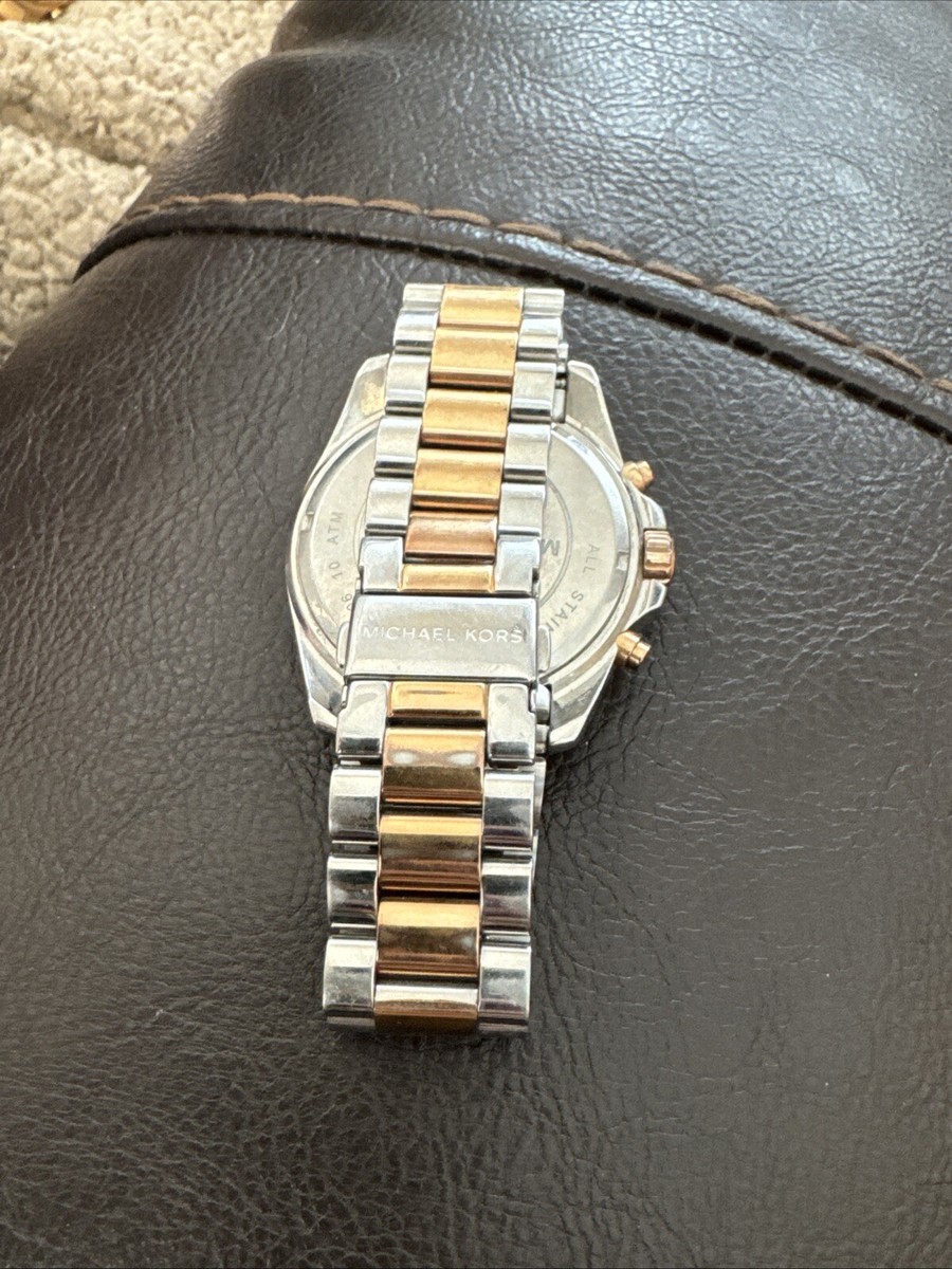 Michael Kors MK5606 43mm Bradshaw Chronograph Silver Rose Gold