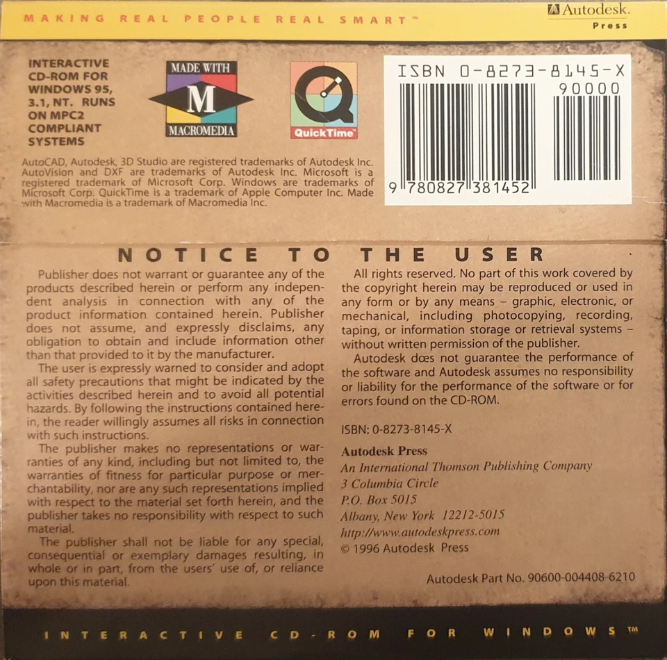 Autodesk Press Architectura Digital Sketchbook for A/E/C for Windows SEALED 1996 - Image 2 of 2