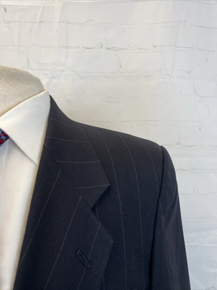 Valentino мужской темно-синий в полоску шерсти блейзер 40с $2,195 - Изображение 2 из 4