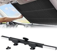 Retractable Windshield Sun Shade for Car Auto Large Sun Visor with Suction Cups