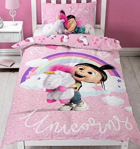 Despicable Me DayDream Agnes Fluffy Unicorn Single Panel Duvet Cover Bedding Set