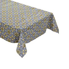 Toile Cirée Nappe Bleu Jaune Carrelage Mosaïque C141141 Méditerranée Carré Rond