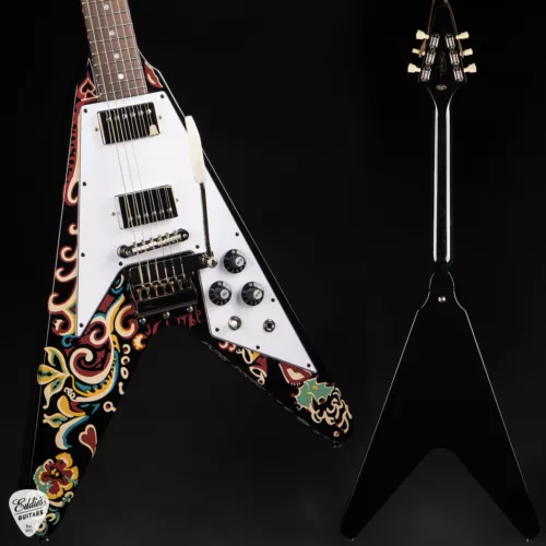 Epiphone Jimi Hendrix Love Drops Flying V Ebony #24121527314
