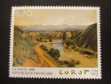 Timbre - FRANCE - Tableau de COROT - Le pont de Narni - 1996 - Neuf ** - YT2989