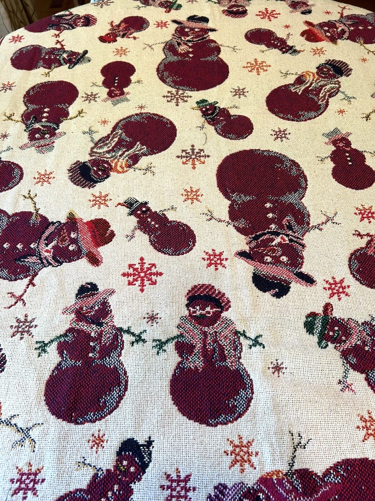 Christmas Winter Snowman Tapestry Throw Blanket Crown Crafts